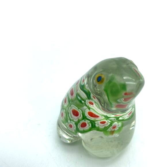 VINTAGE Art Glass MILLEFIORI‎ Frog Paper Weight 1 1/2” - Picture 2 of 9